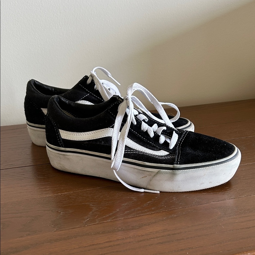 Vans Women's Classic Black and White Sneakers
